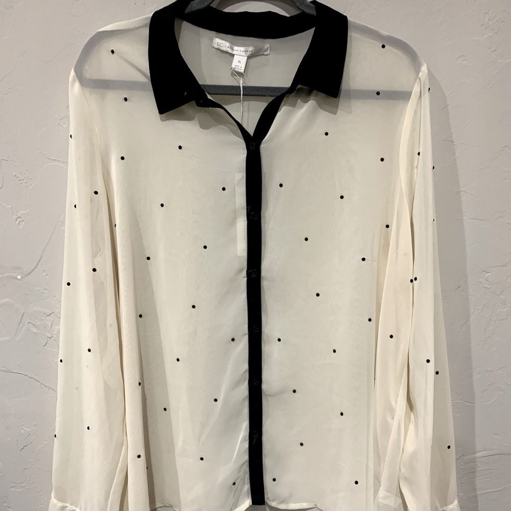 NWT Lauren Conrad Sheer Blouse Size XL